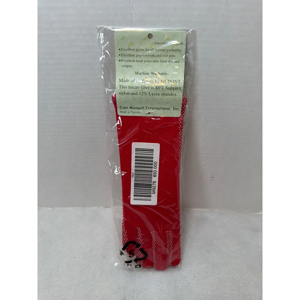 Evan Maxwell‎ Second Skin Glove Women OS Red Supplex Lycra Gardening Grip M9278